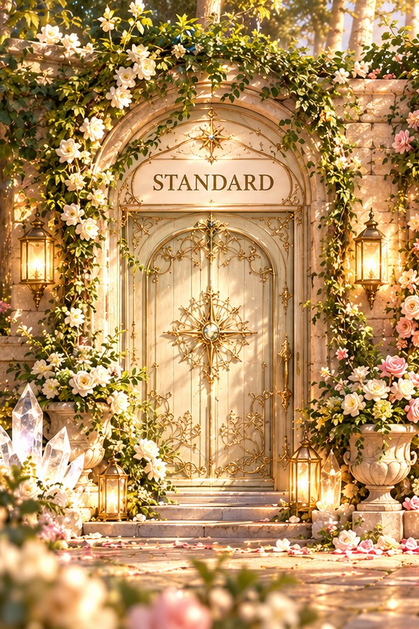 STANDARDを表す白とゴールドの扉